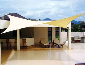 Garden Triangle Beige 135GSM Carport Shade Sails